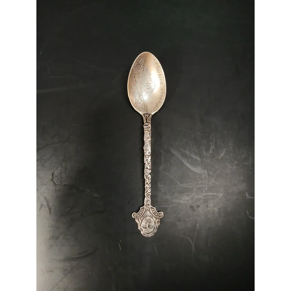 Antique Sterling Seattle Totem Pole Spoon Mt Rainier Bowl Early 1900s